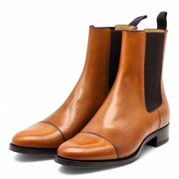 Christian Louboutin Antonio Chelsea Leather Boots - Brown EU 41.5 / US 8.5 $1350 - Picture 4 of 9